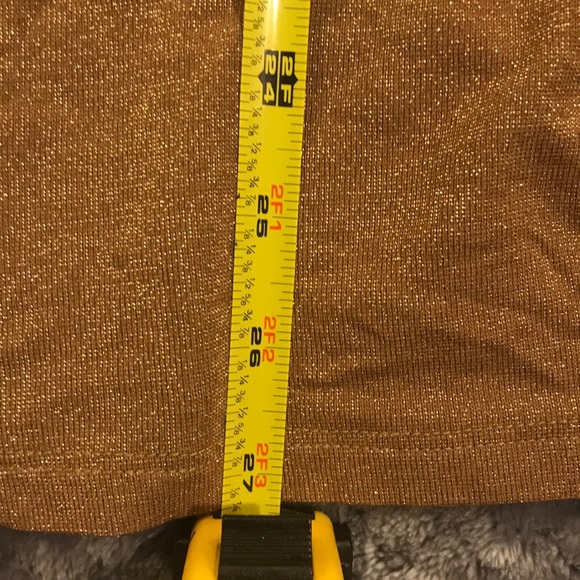 Present! NWT TopShop Bronze long metallic T-shirt - Picture 4 of 6